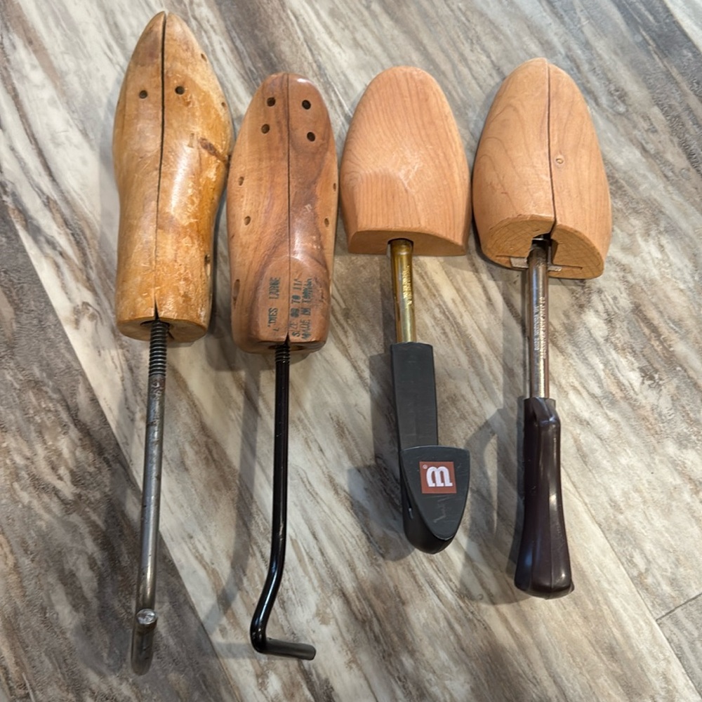 Wooden Shoe Tree lot of 4 variety Rochester Shoe keepers stretchers